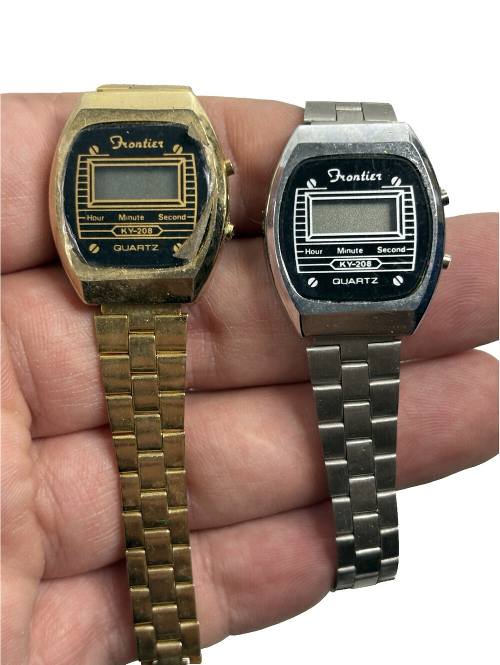 Vintage 2 Frontier 7 Melody Alarm Digital Wrist Watches Retro All For Parts